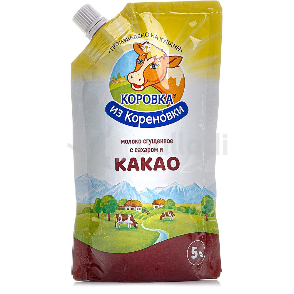 Молоко сгущенное Коровка из Кореновки 270г 5% с сахаром и какао дой пак ...
