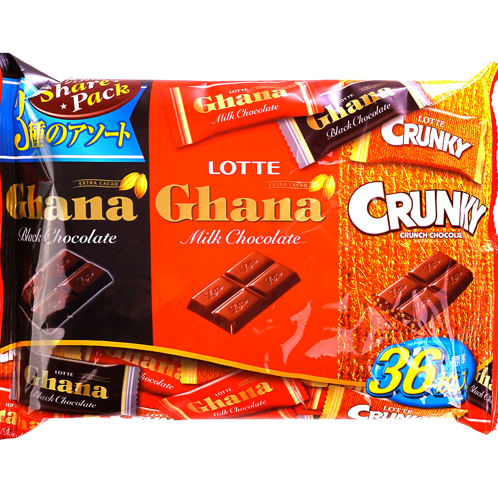 Конфеты Lotte Ghata & Crunky 134г три вида шоколада купить за 419 руб ...