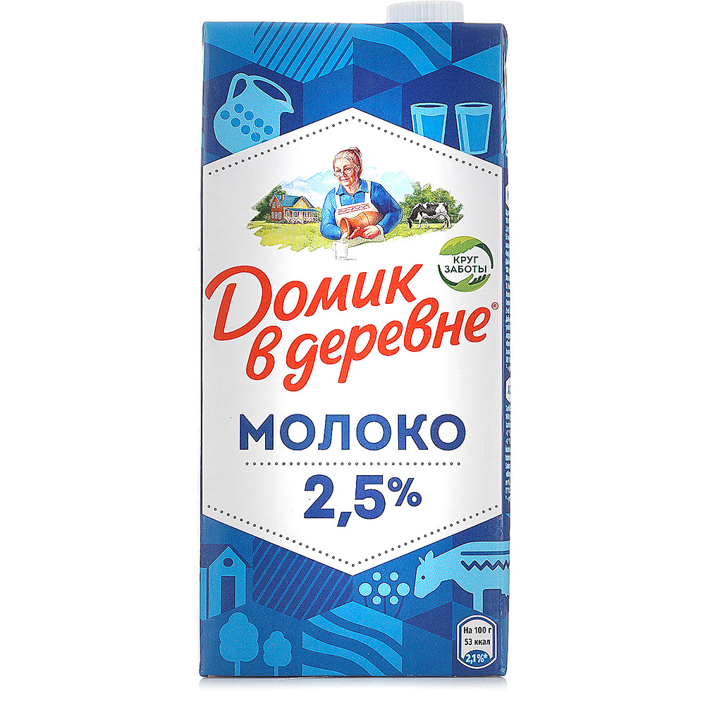 Молоко Домик в деревне 2,5% 950г т/п купить за 239 руб. с доставкой на ...