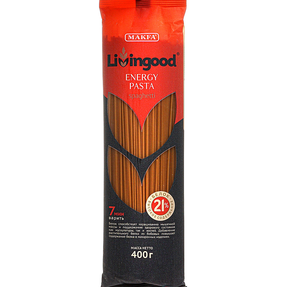Макаронные изделия Макфа Livingood высокобелковые 400г спагетти купить ...