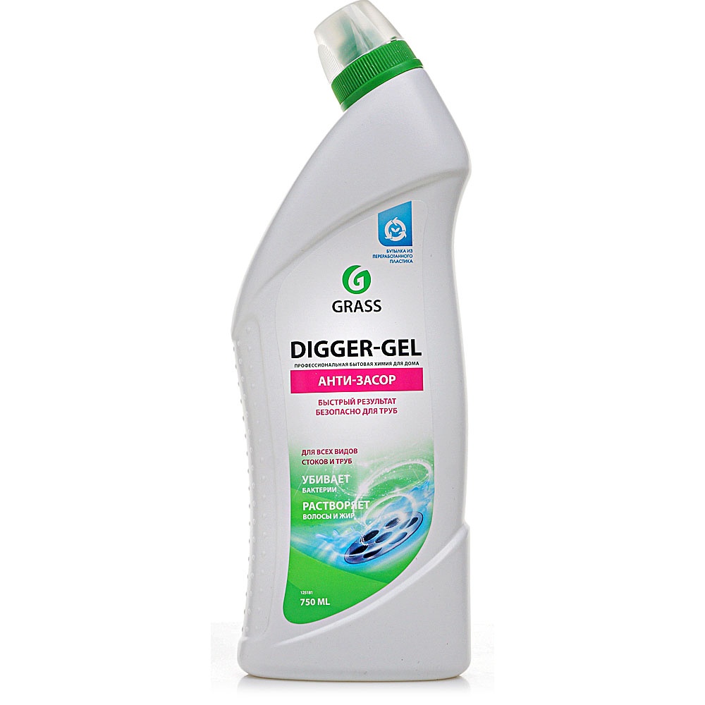 Средство для прочистки труб GRASS DIGGER-GEL Анти-засор 750мл купить за 286  руб. с доставкой на дом в интернет-магазине «Palladi» в Южно-Сахалинске