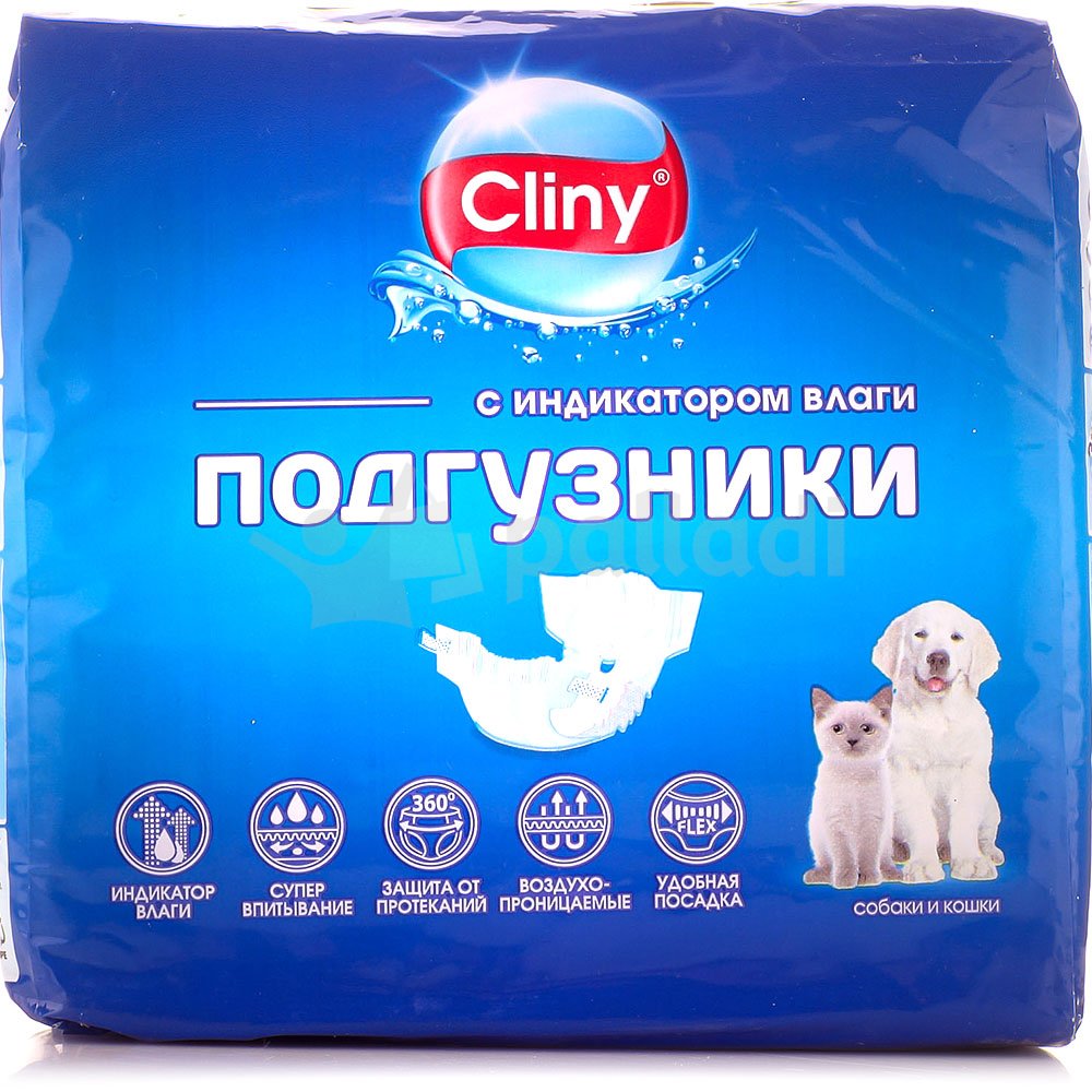 Подгузники для собак и кошек 8-19кг XXS 12шт Cliny