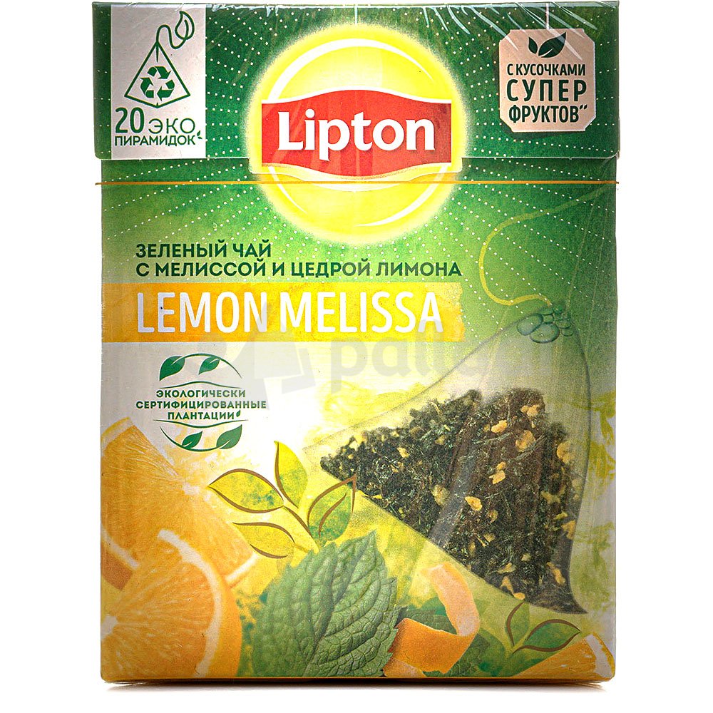 Чай Липтон 20 пирамидок Lemon Melissa зелёный купить за 194 руб. с ...
