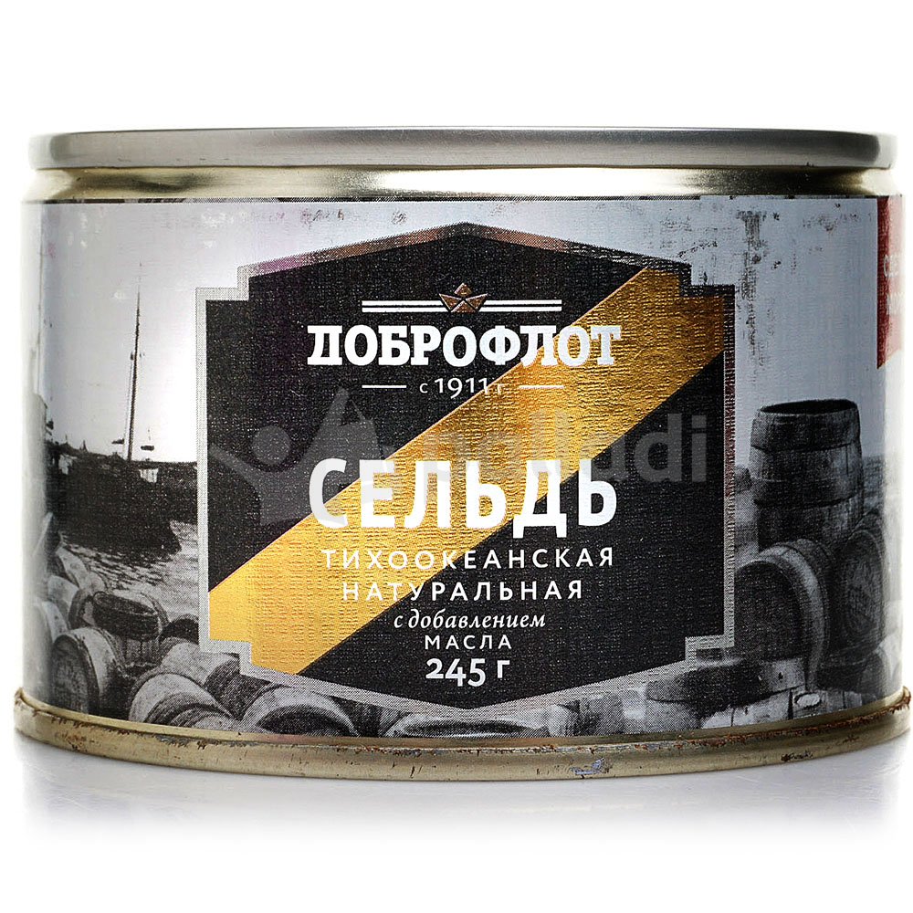 Сельдь Тихоокеанская натуральная с добавлением масла 245г Доброфлот ...