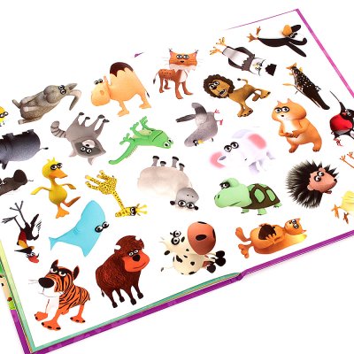 Книга Живая Азбука с наклейками А4 твердая обложка Kids Devar