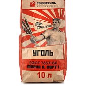 Уголь древесный СОЮЗГРИЛЬ 1,3кг (10л)