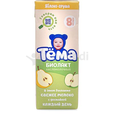 Биолакт Тема 2,8% 206г груша яблоко 