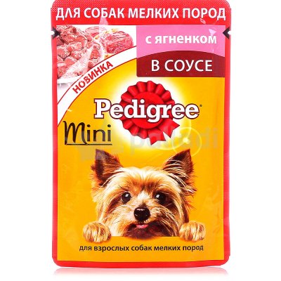 Корм для собак Pedigree 85г для мелких пород с ягненком в соусе*