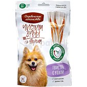 Чистим зубы Твистер с уткой для мелких пород до 10кг 80г Деревенские лакомства