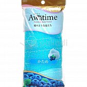 Мочалка для тела OHE CURE Awatime для большого количества пены жёсткая 100см голубой Япония