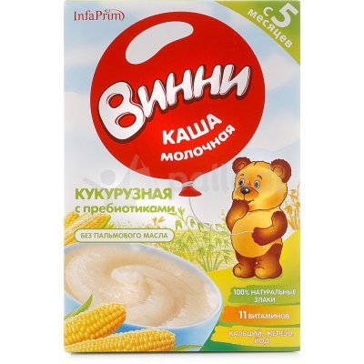 Каша Винни 200г молочная кукурузная с пребиотиками с 5 месяцев