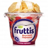 Йогурт Фруттис 2,6% 165г+15г малина черника с топпером