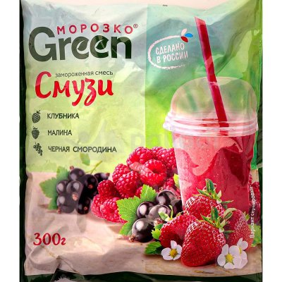 Морозко Green Смесь для смузи клубника/малина/черная смородина 300г