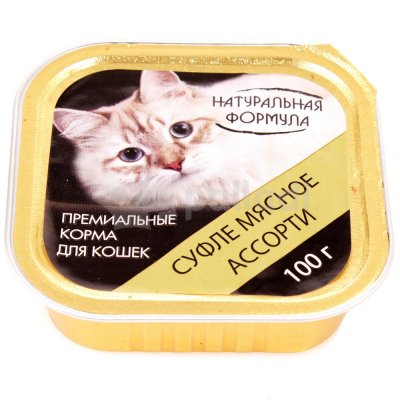 Суфле для кошек  мясное ассорти 100г Натуральная формула