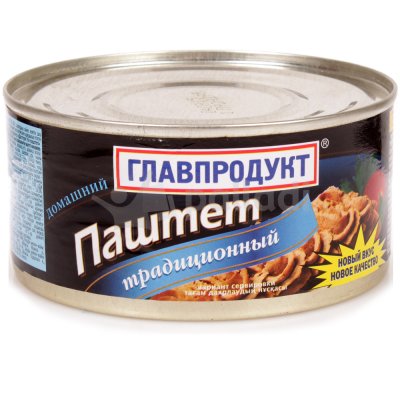 Паштет ГлавПродукт 315г из свиной печени Домашний ж/б 