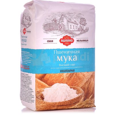 Мука Яшкино в/с 1кг пшеничная хлебопекарная