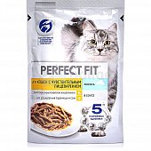 Корм Perfect Fit 75г для кошек с курицей с чувствительным пищеварением лосось