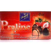 Конфеты Dragulj Пралине 220г со вкусом клубники в шоколадной глазури