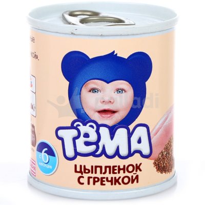 Мясное пюре Тема 100г цыпленок с гречкой