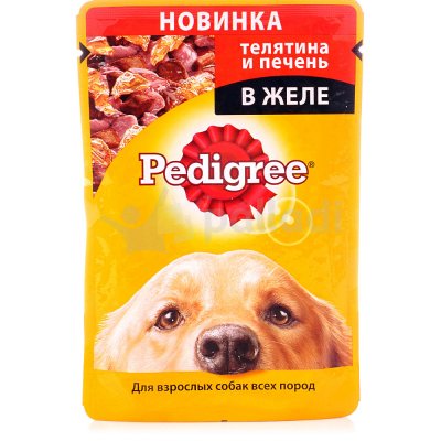 Корм для собак Pedigree 100г телятина и печень в желе
