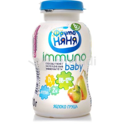 Напиток ФрутоНяня Immuno Baby 100мл 2,7% яблоко/груша