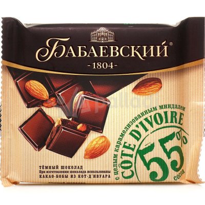 Шоколад Бабаевский 90г карамель и миндаль