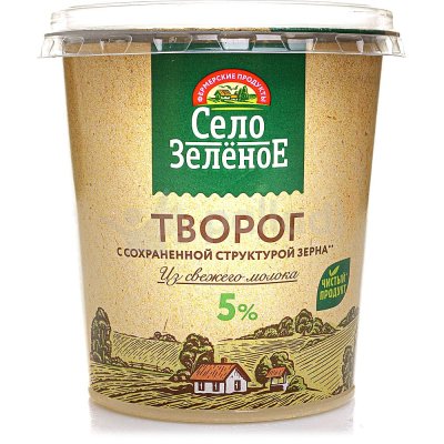 Творог Село Зеленое зерненый 5% 220г 