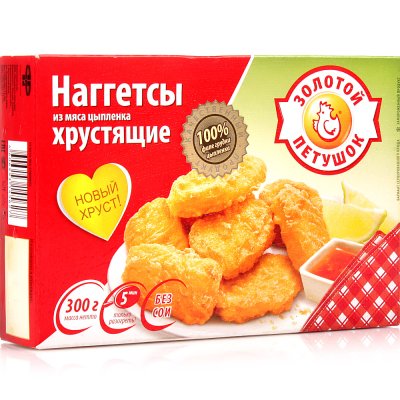 Нагетсы куриные Золотой петушок 300г хрустящие