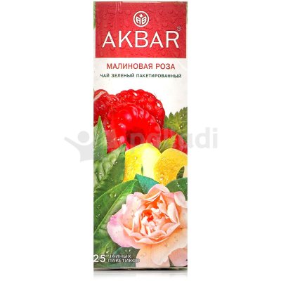 Чай Акбар зеленый 25пак Малиновая роза