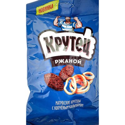 Сухарики Крутец 100г с копчёным кальмаром