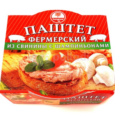 Паштет Hungrow Фермерский 90г из свинины с шампиньонами