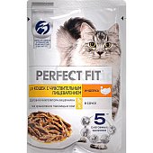 Корм Perfect Fit 75г для кошек с курицей с чувствительным пищеварением индейка