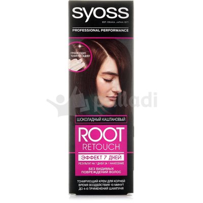 Крем для волос Syoss Root Retoucher тонирующий Эффект 7дней Шоколадный каштановый 60мл 