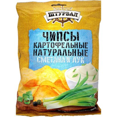 Чипсы картофельные Штурвал 70г сметана/лук