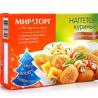 Срок до 29.11.18г Нагетсы куриные Мираторг 300г с сыром и грибами