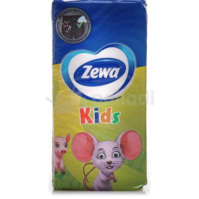 Платочки бумажные ZEWA  DELUXE  3-х слойные 1пачка Kids