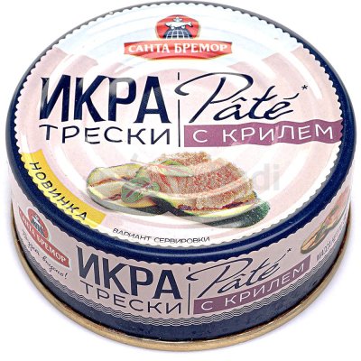 Икра Трески Pate с крилем 90г Санта Бремор ключ
