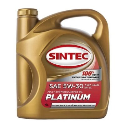 Масло моторное 5W30 SL A5/B5 SINTEC PLATINUM 4л синтетическое
          Артикул: 801989
