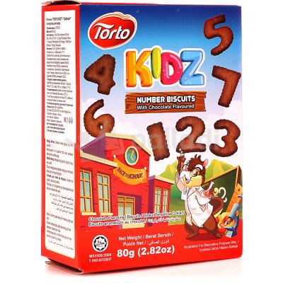 Печенье Torto Kids Циферки 80г с шоколадным вкусом