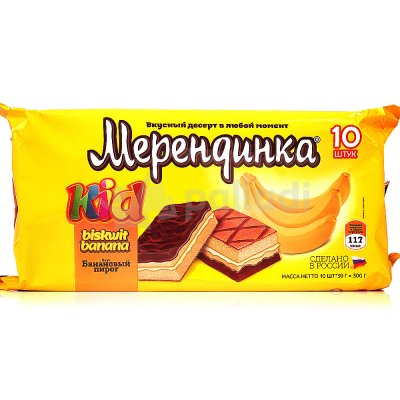 Бисквит Мерединка 300г банановый вкус