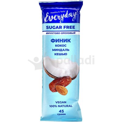 Батончик фруктово-ореховый Everyday 45г финик-кокос-миндаль-кешью