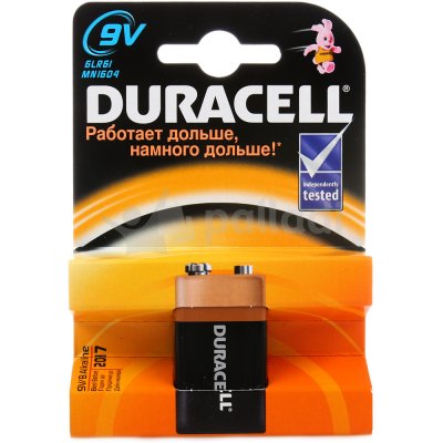 Батарейка Duracell Basic, тип 9V/6LR61, 9V, 1шт