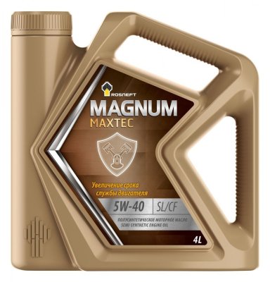 Масло моторное 5W40 SL/CF Rosneft Magnum Maxtec 4л п/синтетическое (завод АНХК)
          Артикул: 8695