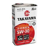 Масло моторное 5W30 SN/GF-5 TAKAYAMA 1л синтетическое
          Артикул: 605042