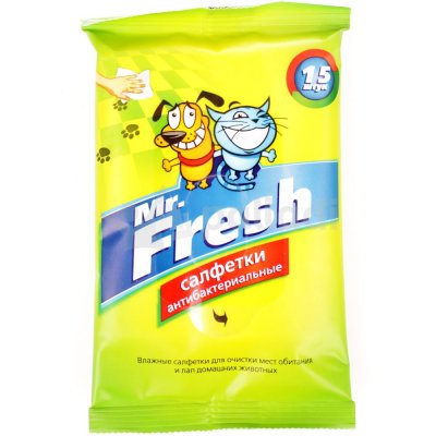 Влажные салфетки антибактериальные 15 шт. Mr.Fresh