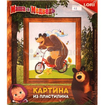 Картина из пластилина Медведь на велосипеде LORI