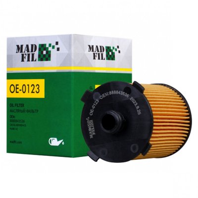Фильтр масляный MADFIL OE-0123 (OEM 8888843536) GEELY Monjaro/Tugella/ VOLVO XC40/XC60/XC70/XC90
          Артикул: OE-0123