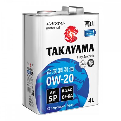 Масло моторное 0W20 SP/GF-6A TAKAYAMA 4л синтетическое
          Артикул: 605141