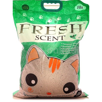 Наполнитель для кошачьих туалетов FRESH Scent 10л комкующийся Мята