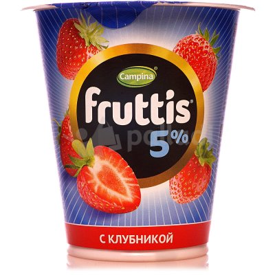 Йогурт Фруттис 5% 290г клубника стакан